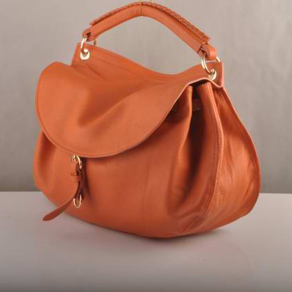 90320 Miu Miu Flap Tote Bags frumento con Arancione Ostrich Veins 903